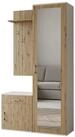 Masseno Garderobenschrank VENTO 100 x 180,5 cm Flurm&ouml;bel mit Spiegel und 1 T&uuml;r