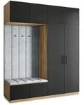 Masseno Garderobenschrank REMA 200 x 240 cm Garderoben-Set mit 2 T&uuml;ren Eiche...