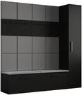 Masseno Garderobenschrank MODULO 201,2 x 204 cm Flurm&ouml;bel mit 1 T&uuml;ren Schwarz