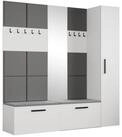 Masseno Garderobenschrank MODULO 201,2 x 204 cm Flurm&ouml;bel mit Spiegel und 1...