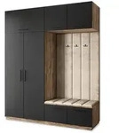 Masseno Garderobenschrank REMA 200 x 240 cm Garderoben-Set mit 2 T&uuml;ren Eiche...