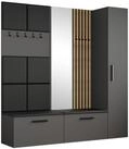 Masseno Garderobenschrank MODULO 201,2 x 204 cm Flurm&ouml;bel mit Spiegel und 1...