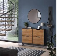 Vicco Schuhkipper Luca, Anthrazit/Goldkraft Eiche, 116 x 88.5 cm mit 2x2...