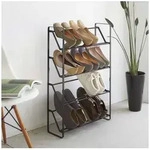 Yamazaki Schuhregal Frame Schuhst&auml;nder aus Metall schmal 4 Ebenen Schuhablage