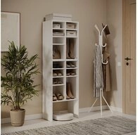 Vicco Schuhregal Lysander, Wei&szlig;, 53 x 99 cm 2 Teile, 2-tlg.