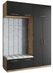Masseno Garderobenschrank REMA 180 x 240 cm Garderoben-Set mit 2 T&uuml;ren Eiche...