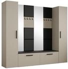 Masseno Garderobenschrank MODULO 241,2 x 204 cm Flurm&ouml;bel mit Spiegel und 2...