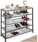tectake Schuhregal Flurregal aus Holz und Stahl, 100 x 30,5 x 93 cm,...