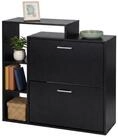 relaxdays Schuhkipper Schuhschrank mit 2 Klappen, schwarz