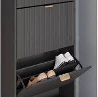 Vicco Schuhschrank Helge, Schwarz, 60 x 166.7 cm 4 F&auml;cher (1-St)