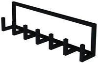 en.casa Wandgarderobe, &raquo;Lyngen&laquo; mit 7 Haken Stahl 75 x 10 x 20 cm Schwarz