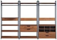 en.casa Garderoben-Set, (Set, 3-teilig), &raquo;Larem&laquo; Schwarz / Walnussoptik