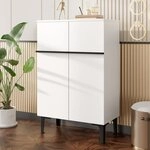 OKWISH Schuhschrank Doppelt&uuml;riger Flurschrank mit viel Stauraum (Packung,...