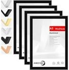 LuxusKollektion Bilderrahmen-Set Bilderrahmen A5 14,8x21cm Schwarz Alu, Schwarz