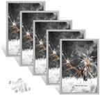 LuxusKollektion Bilderrahmen-Set Bilderrahmen A4 Set silber 5 St&uuml;ck Plexiglas,...