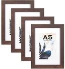 LuxusKollektion Bilderrahmen-Set Bilderrahmen A5 21x14,8cm Holz 4er Wandmontage
