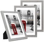 LuxusKollektion Bilderrahmen-Set Bilderrahmen A5 Fotorahmen grau 3er Set...
