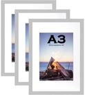 LuxusKollektion Bilderrahmen-Set Bilderrahmen Holz A3 Passepartout A4...