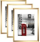 LuxusKollektion Bilderrahmen-Set Bilderrahmen Gold 30x40 cm Passepartout 8,5x11...