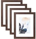 LuxusKollektion Bilderrahmen-Set Bilderrahmen Walnussholz 25x20cm 4er Holz Wand