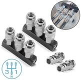 STAHLWERK Druckluftwerkzeug 2 x 3-fach Druckluft-Verteiler bis 35 bar, (Paket,