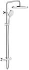 Rainsworth Duschsystem Thermostat, 3 Strahlarten, 25 cm Regendusche, 38 &deg;C