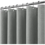 LuxusKollektion Duschvorhang Duschvorhang Duschvorhangringe Leinen Grau H244 x...