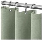LuxusKollektion Duschvorhang Duschvorhang Metallringe Leinen - Salbeigr&uuml;n H182...