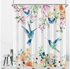 LuxusKollektion Duschvorhang Duschvorhang Polyester Waschbar Rosa Blumen Vogel...