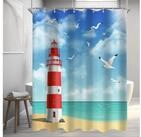 LuxusKollektion Duschvorhang Duschvorhang 200x200cm Leuchtturm Multi 185 H200 x...