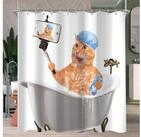 LuxusKollektion Duschvorhang Duschvorhang Polyester wasserabweisend Cat Selfies...