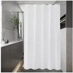 LuxusKollektion Duschvorhang Duschvorhang 100x200 Wei&szlig; Textilstoff Wasserdicht