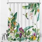 LuxusKollektion Duschvorhang Duschvorhang Gr&uuml;ne Bl&auml;tter Vogel H200 x B180 cm...