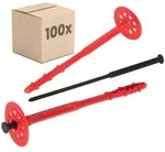 PROTEKTOR Schrauben- und D&uuml;bel-Set D&auml;mmstoffd&uuml;bel &Oslash;10mm, Schlagd&uuml;bel mit