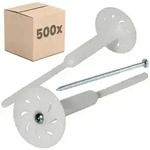 PROTEKTOR Schrauben- und D&uuml;bel-Set D&auml;mmstoff-Schraubd&uuml;bel &Oslash;8mm mit...