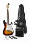 J & D E-Gitarre, ST Rock Guitar Einsteiger Set mit Sunburst ST-Stil E-Gitarre