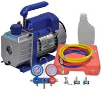 vidaXL Kompressor NA Vakuumpumpe Einstufig mit 2-Wege-Verteiler-Manometer Set