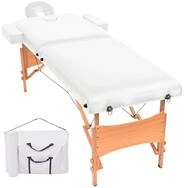 vidaXL Massageliege Massageliege 2-Zonen Klappbar 10 cm Sitz Wei&szlig;