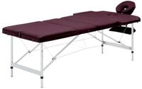 vidaXL Massageliege Massagetisch Klappbar 3 Zonen Aluminium Dunkellila