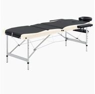 vidaXL Massageliege Massageliege Klappbar 3-Zonen Aluminiumgestell Schwarz Beige