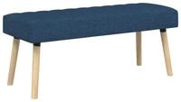 vidaXL Sitzbank Kanalgepolsterte Bank Blau 110 x 40 x 46 cm Stoff (1-St)