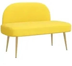 vidaXL Sitzbank Gepolsterte Bank mit R&uuml;ckenlehne Hellgelb 110 x 60 x 76 cm...