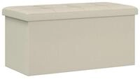 vidaXL Sitzbank Klappbare Aufbewahrungsbank Wei&szlig; 180 kg 80 L 77 x 38 x 38 cm...