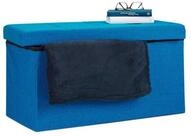 relaxdays Sitzbank Faltbare Sitzbank Leinen (1-St), blau