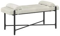 vidaXL Sitzbank Knopfgepolsterte Bank mit Kissen Creme 110 x 40 x 46 cm Samt...