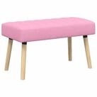vidaXL Sitzbank Kanalgepolsterte Bank Rosa 80 x 40 x 46 cm Stoff (1-St)