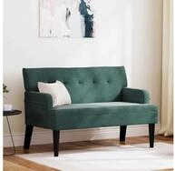 vidaXL Sitzbank Chesterfield Bank Dunkelgr&uuml;n 112 x 65,5 x 75 cm Samt (1-St)