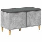 vidaXL Sitzbank 80 x 38 x 46 cm Flurbank mit Kissen mit Speicher Beton Grau...