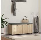 vidaXL Sitzbank, Flurbank mit Kissen mit Speicher Sonoma-Eiche 100 x 38 x 46 cm