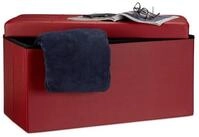 relaxdays Sitzbank mit Stauraum Kunstleder (1-St), Dunkelrot